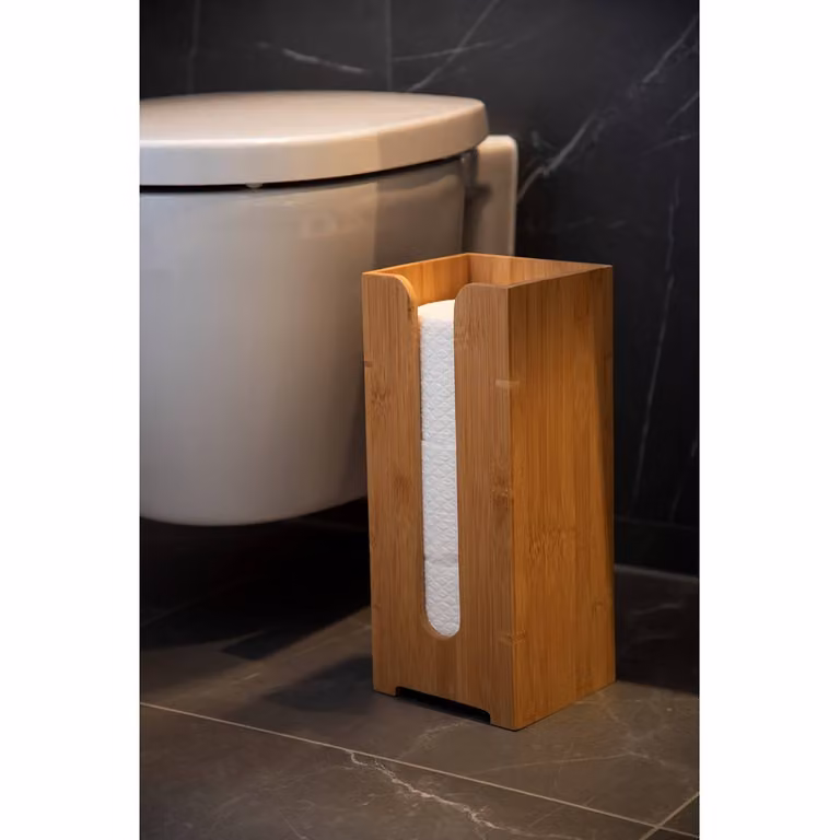 home24 Wc-reserverolhouder bamboe bruin B: 15 cm, D: 36 cm, H: 14 cm