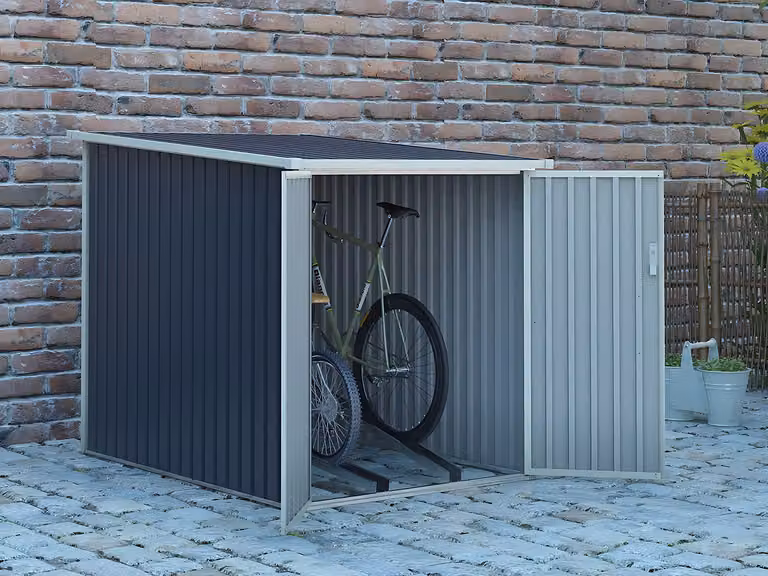 NIKI Tuinhuisje voor 2 fietsen, grijs gegalvaniseerd staal, 2,81 m²