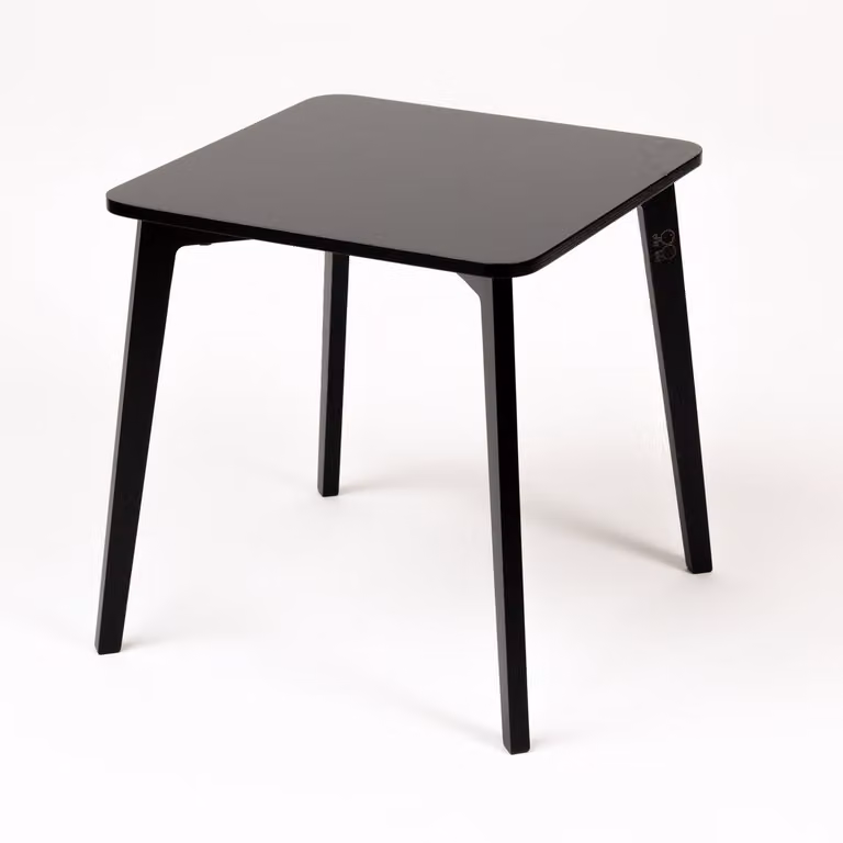 Ette Tete Tulla Kindertafel met verstelbare hoogte, Zwart, Hoogte: 49,5 cm