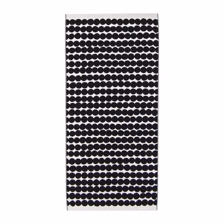 Marimekko Räsymatto badhanddoek zwart B: 70 cm, D: 150 cm
