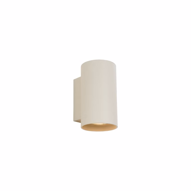 Qazqa Moderne Wandlamp Beige Rond 2-Lichts GU10 Metalen Accentlamp