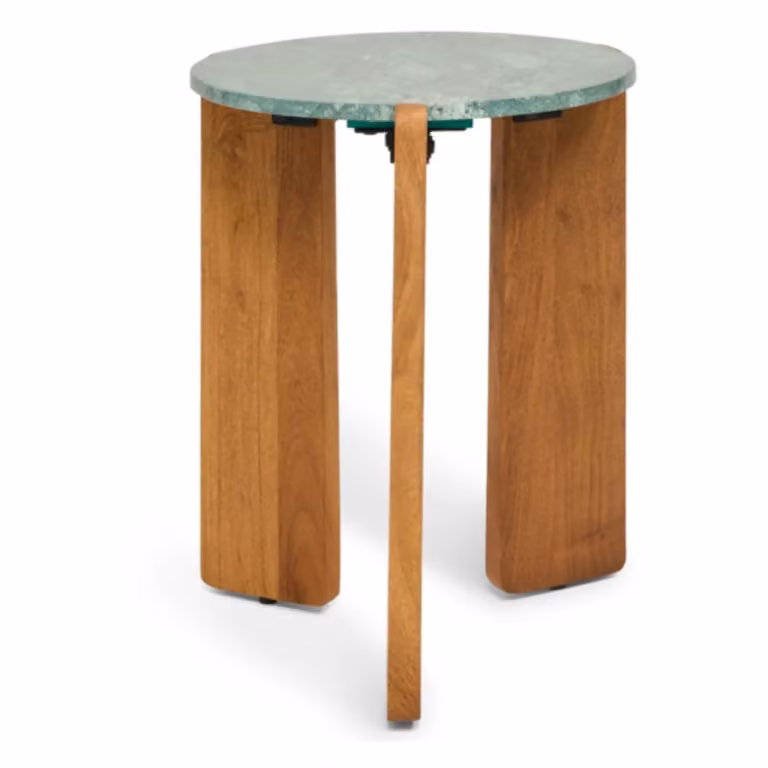Nest of Nora Frion Marmeren bijzettafel - Walnoot - Ø39 cm