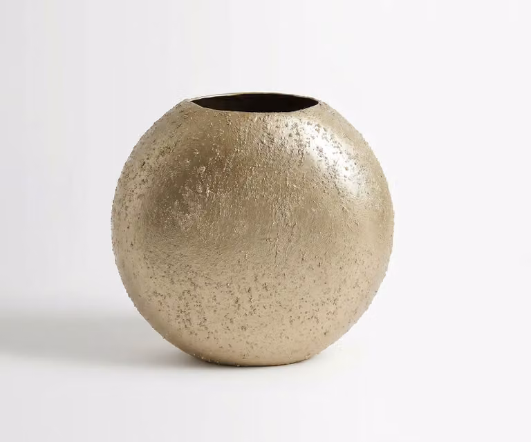 DELIFE Vaas Orbia Handgemaakt Metaal Champagner B: 39 cm, D: 15 cm, H: 37 cm
