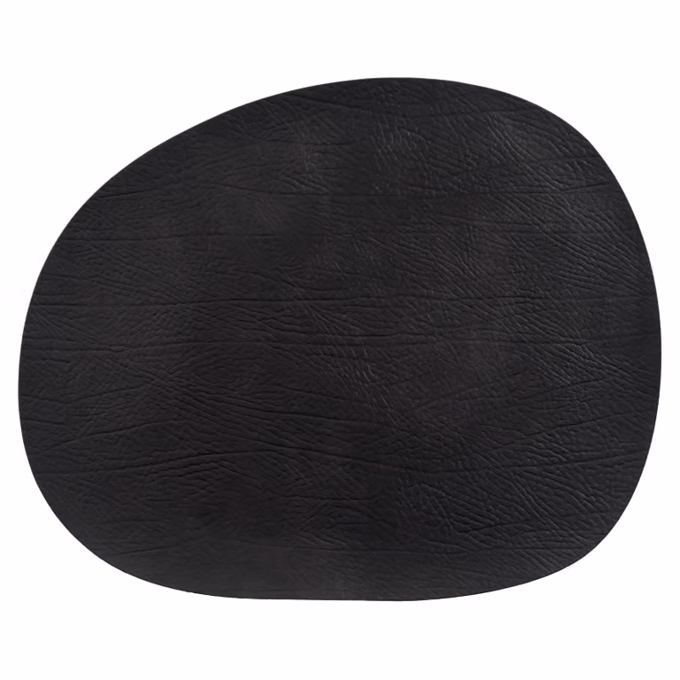 Aida Raw placemat leer Black buffalo zwart