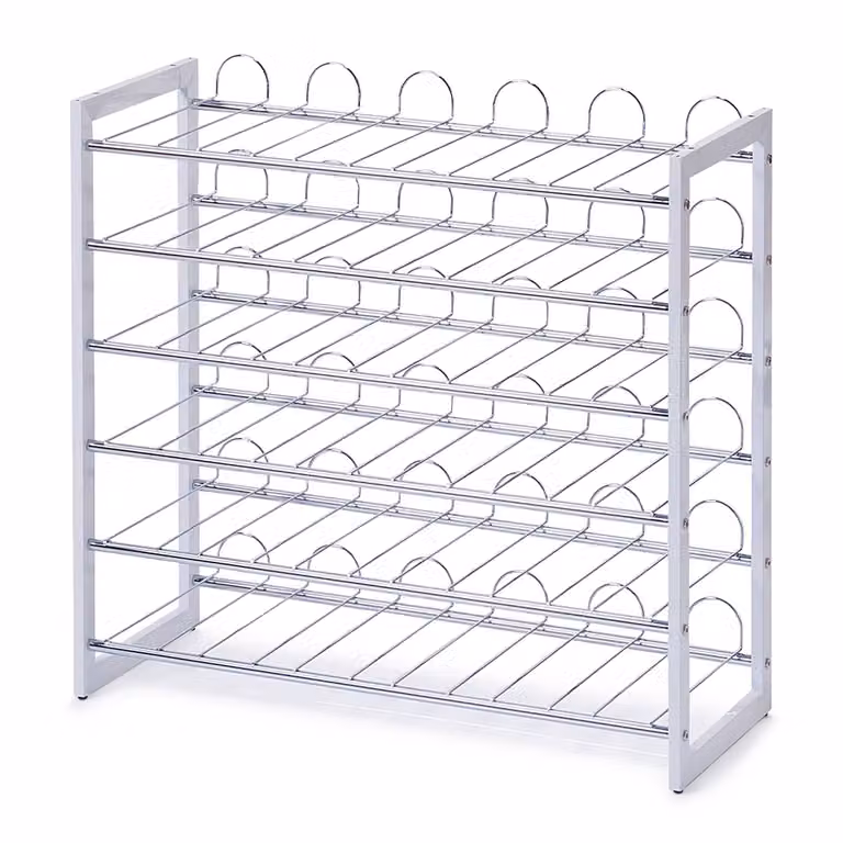 home24 Wijnrek Berzosa Chroom Zilver B: 68 cm, D: 27 cm, H: 63 cm
