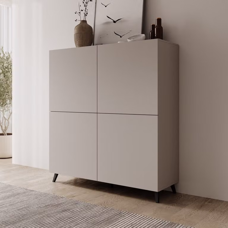 Meubella Pulse Dressoir Beige B: 120 cm, D: 40 cm, H: 130 cm