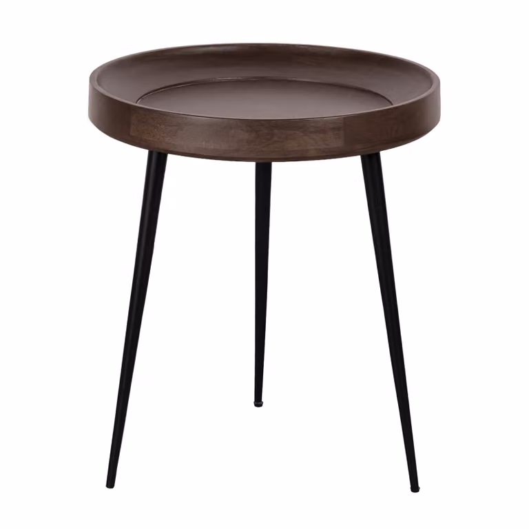 Lewis & Loft Bijzettafel Luus - FSC® Mangohout - Rond - Walnoot bruin - Diameter: 46 cm