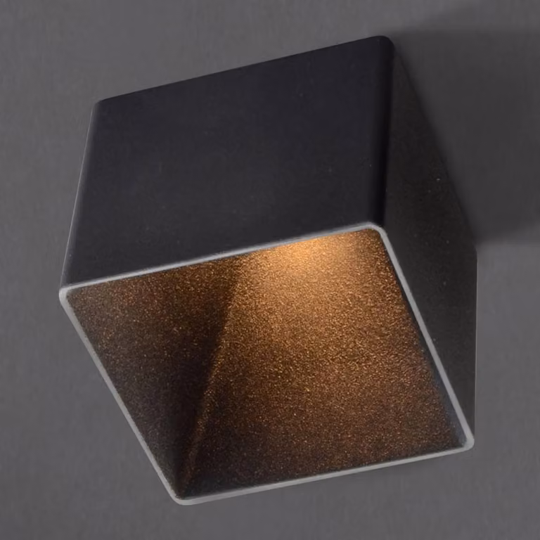 The Light Group Blocky LED Downlight, vierkant, zwart, dimbaar, aluminium