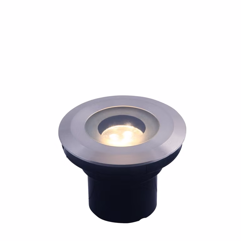 Lightpro Agate 102U Grondspot - Zilver/Wit - Warm wit - Inbouw - Rond - Roestvrij staal