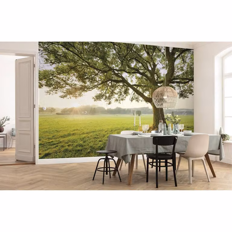 home24 Fotobehang The Magic Tree, Multicolour en Groen, B: 450 cm, H: 280 cm