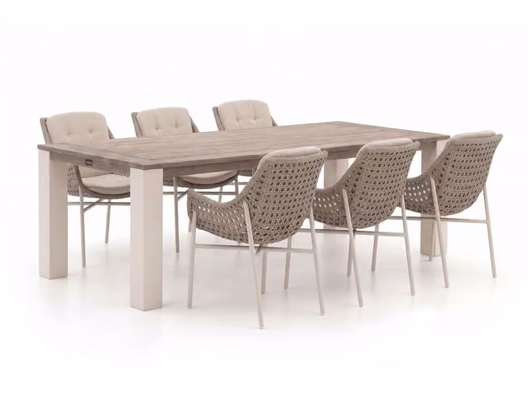 Manifesto Furniture Diningset Manifesto 7-delig tuinset van teakhout voor 6 personen