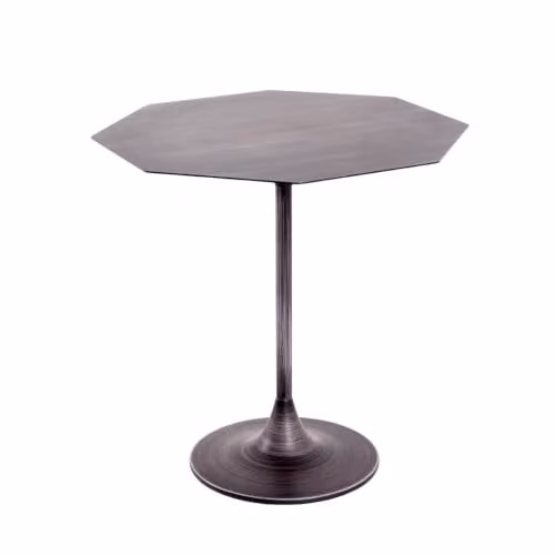 HAKU Bijzettafel Art Deco zwart metaal B: 45 cm, D: 45 cm, H: 47 cm