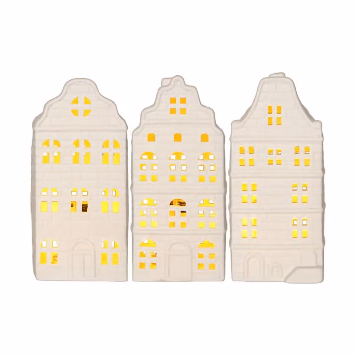 Star Trading Winter Binnendecoratie Wit Huis, 3 Delen