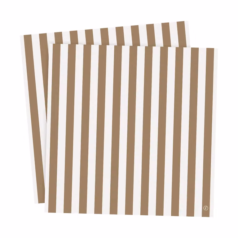 ERNST Servet Gestreept Caramel-wit 20-pack 33x33 cm