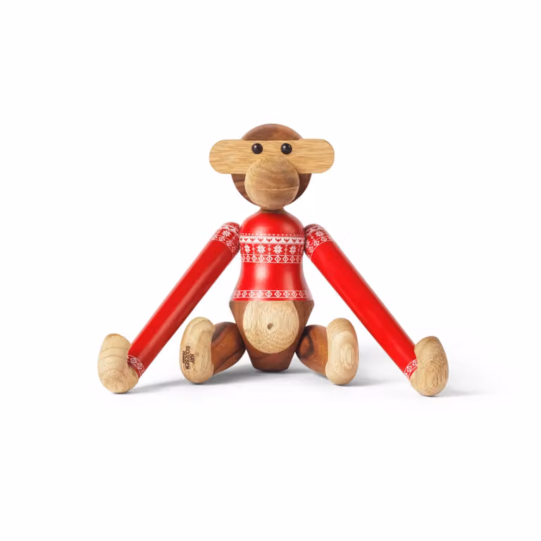 Kay Bojesen Denmark Aap Klein met Christmas Jumper 2024 Teak-Limba