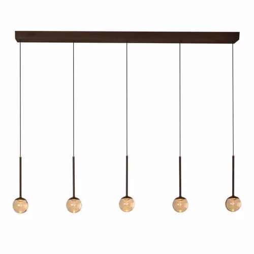 Lucide Calina Hanglamp met Amber Bollen en Dimbare LED - Koffie - Premium