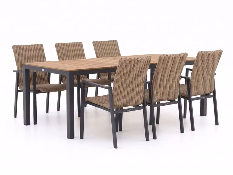 Manifesto Furniture Diningset Manifesto voor 6 personen, Bruin, Stapelbaar en Weerbestendig