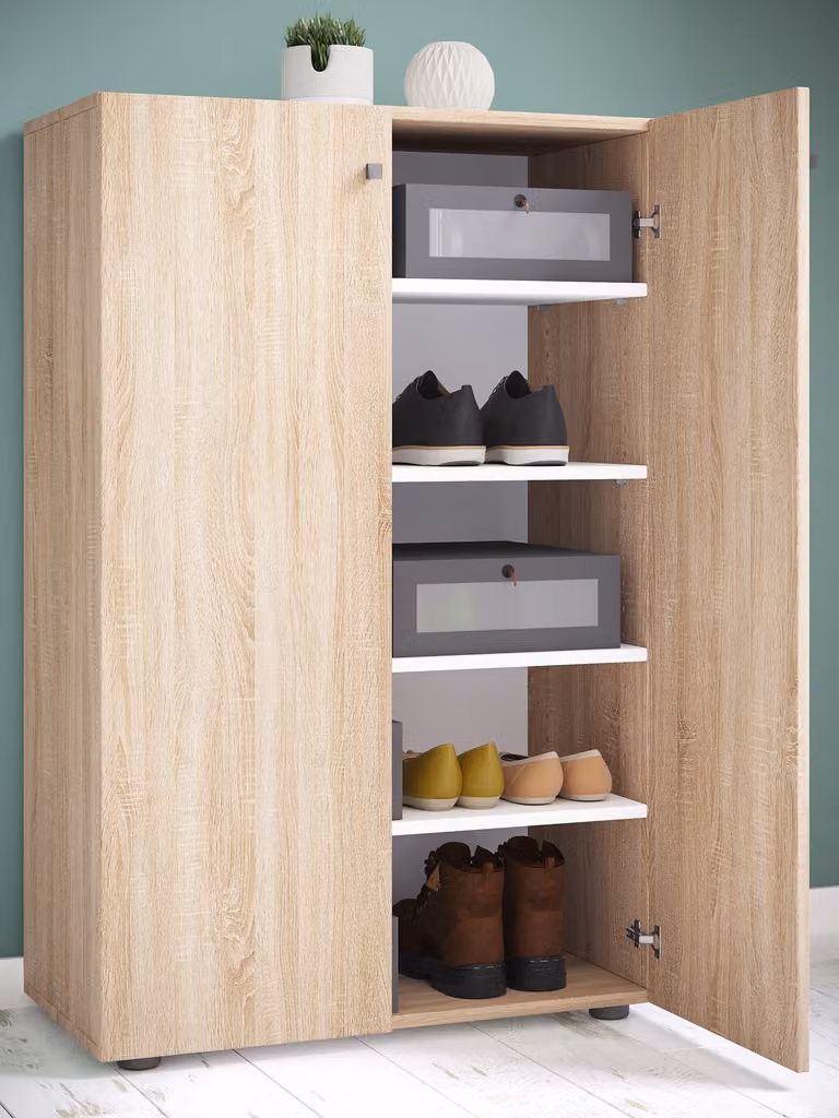 home24 Schoenenkast type A in bruin Sonoma eikenhouten look, B/D/H: 110 x 70 x 39 cm