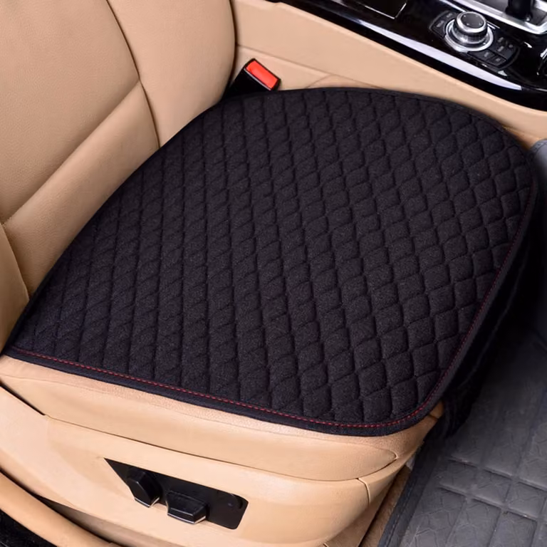 Ademend Zitkussen voor Auto - Universele Antislip Bekleding voor Voor- en Achterstoelen, Zwart (Set van 2)