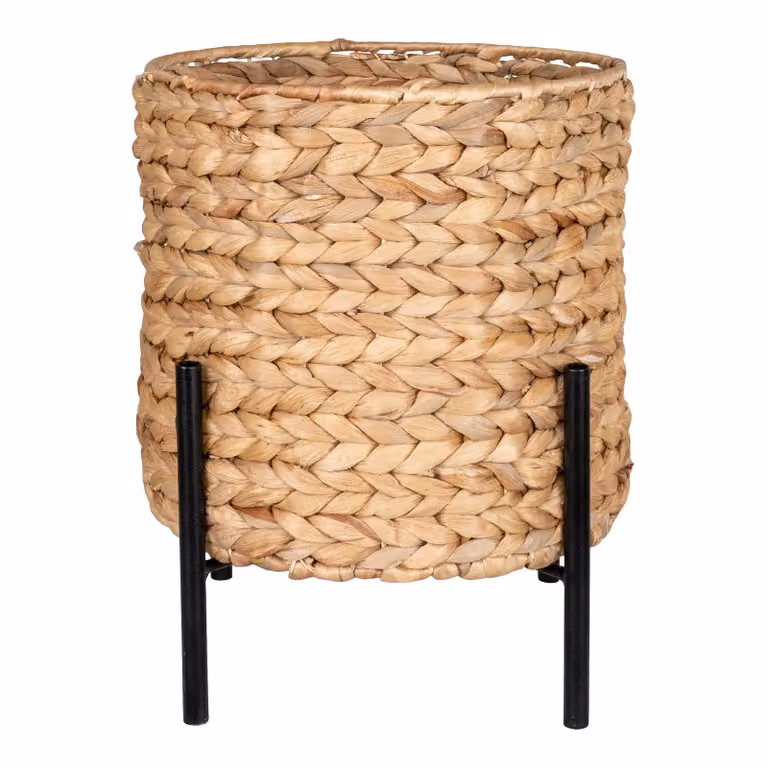 QUVIO Plantenbak Natuurlijk Vlas Modern Design B/D/H: 23,5 x 23,5 x 29 cm