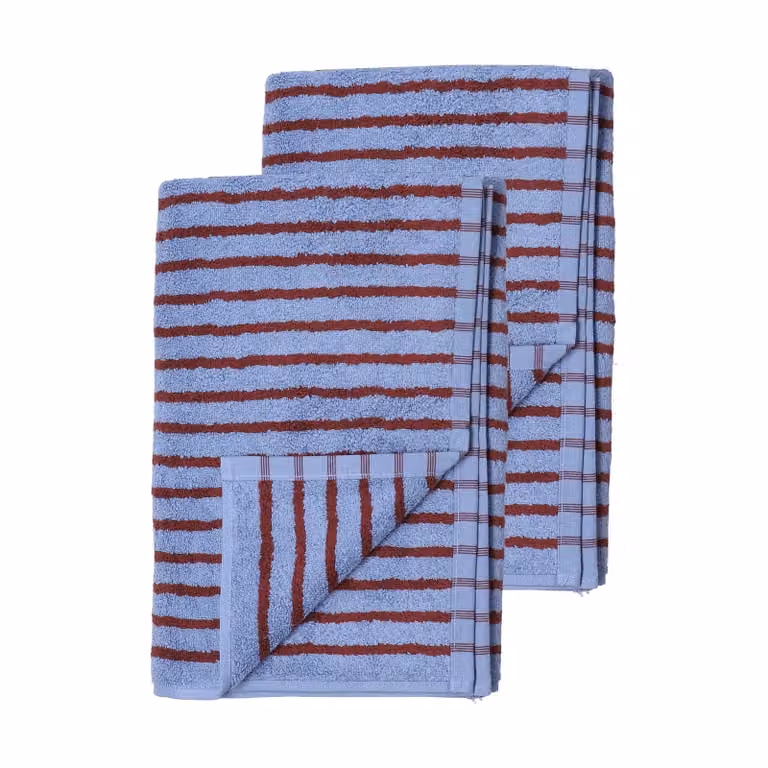 Scandi Living Drift badhanddoeken 2-pack Blauw-rood B/D: 100 x 150 cm