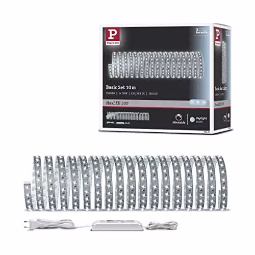 Paulmann MaxLED 500 LED-strip basisset in zilver met daglichtwit 6500 K