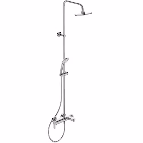 Ideal Standard BC749AA Cerafine O Douchesysteem met eengreepsbadarmatuur, handdouche Ø 10 cm, regendouche Ø 20 cm en doucheslang 175 cm, chroom