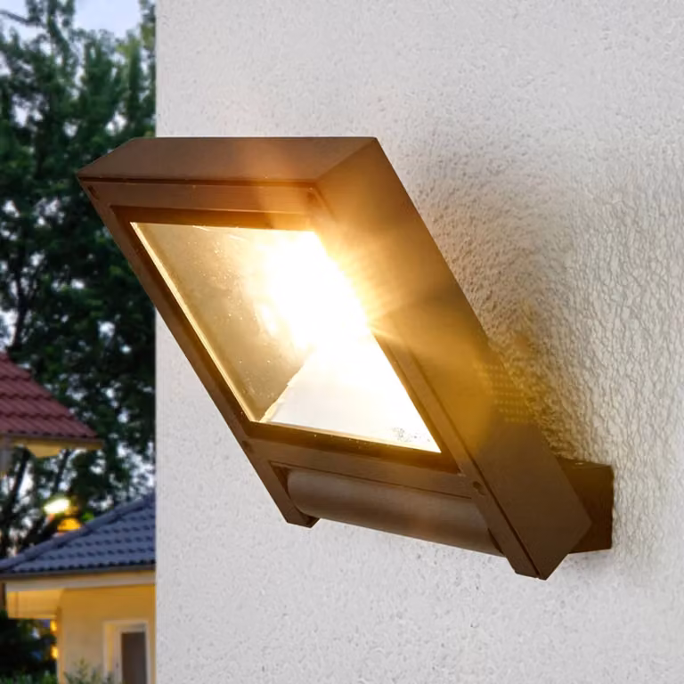 Lucande Maica LED Buitenwandlamp - Antraciet/Zwart - Aluminium - IP65 - Modern - Voor Tuin, Balkon of Terras