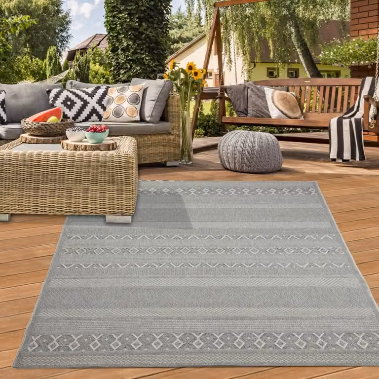 Teppich-Traum Sisal Tapijt met Diamantpatroon, Grijs, 140 x 200 cm