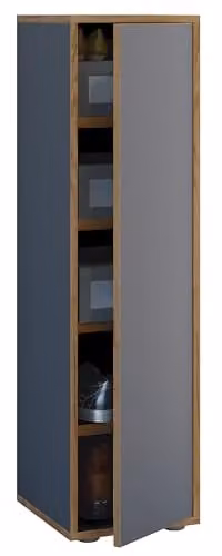 VCM Salia schoenenkast in antracietgrijs met 5 vakken en 1 draaideur, B: 30 cm, D: 33 cm, H: 110 cm
