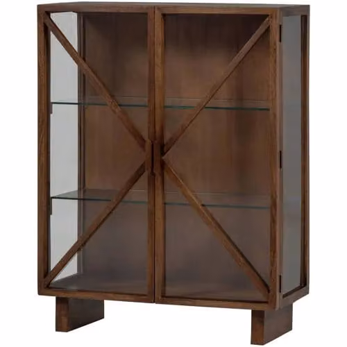 WOOOD Kella Kast 2-Deurs - Mango Hout - Bruin - B: 132 cm, H: 100 cm, D: 44 cm