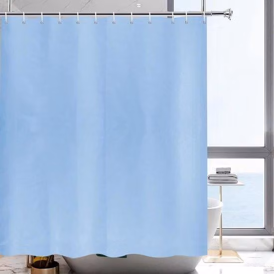 Waterbestendig en schimmelbestendig douchegordijn van polyester in blauw en beige, B: 180 cm, H: 220 cm