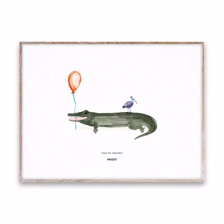 Paper Collective Coco the Crocodile poster B/D: 30 x 40 cm