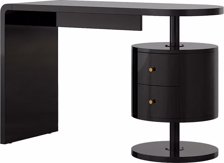 Vicco Bureau Lara Zwart hoogglans voor 2 personen, B: 120 cm, D: 50 cm
