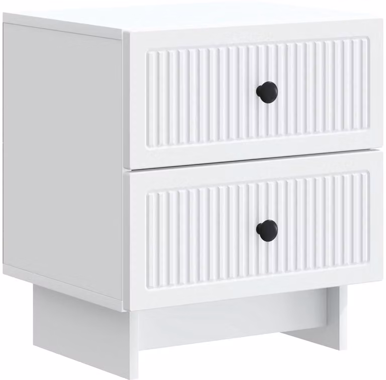 vidaXL Nachtkastje met lade in wit bewerkt hout, vintage stijl, B: 43 cm, D: 34,5 cm, H: 47,5 cm