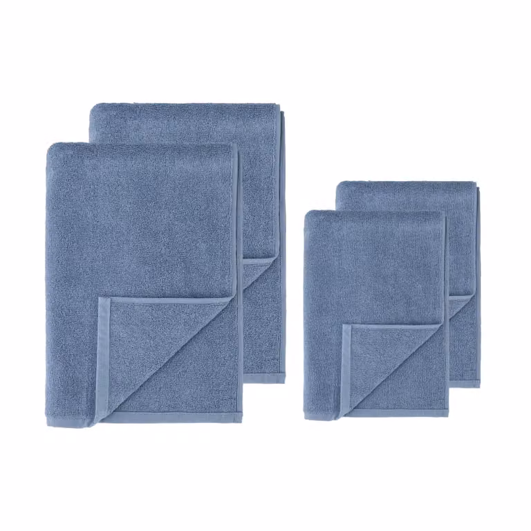 Scandi Living Drift handdoekenset 4-delig - Blauw