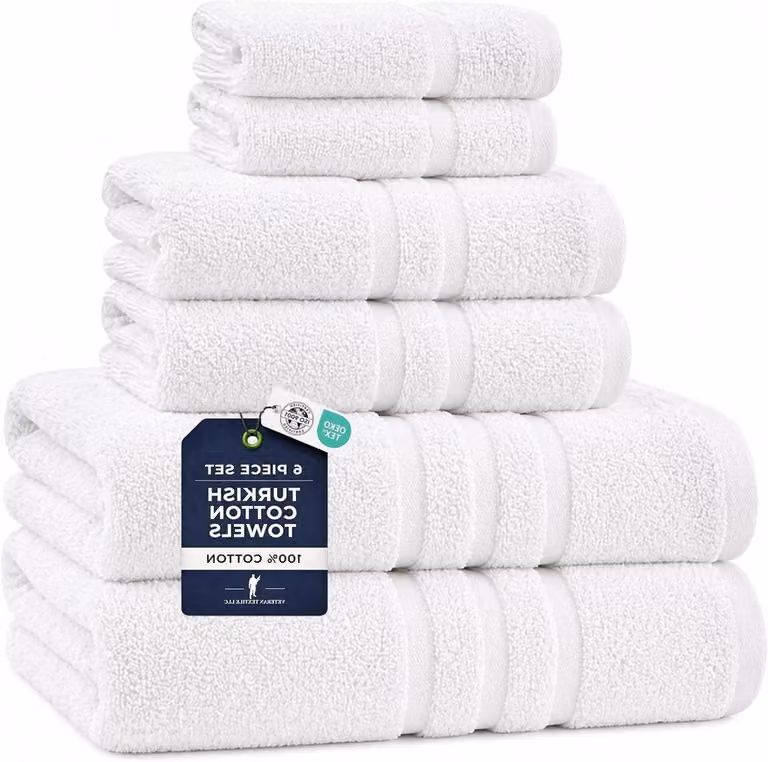 Luxe Handdoekenset van 100% Turks Katoen - 6 Delig - Wit