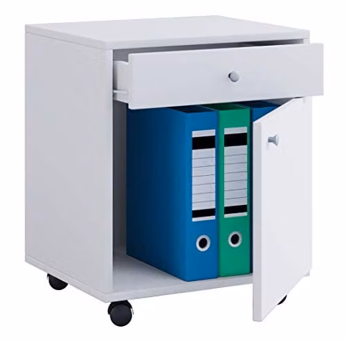 VCM Masola houten mobiele lade wit B: 45 cm, D: 54 cm, H: 38 cm
