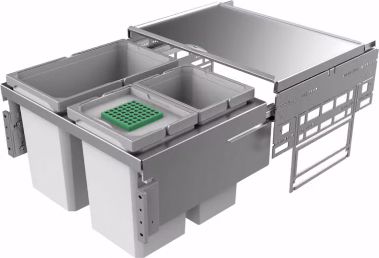 Naber Cox Base 1T 600-3 Afvalcontainer, lichtgrijs, Hoogte: 360 mm