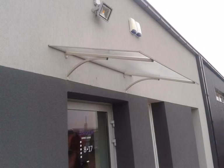 Baumera STARKEDACH T-160 aluminium overkapping, lichtgrijs, B: 160 cm, D: 100 cm, H: 30 cm, voorzien van 6 mm polycarbonaat coating