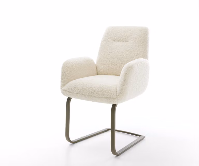 DELIFE Zoa-Flex Sledemodel Stoel in Teddy Beige met Titanium Pocketveer Kern