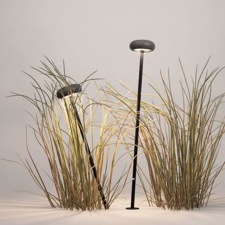 Lyora Tuinlamp Cami Solar - Zwart - Steen - Hoogte: 80 cm