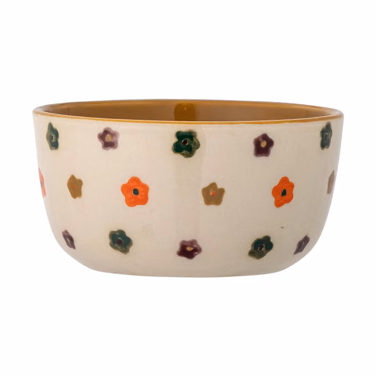 Bloomingville Mini Addy set van 6 keramische schaaltjes in beige, groen en oranje, 36 cl