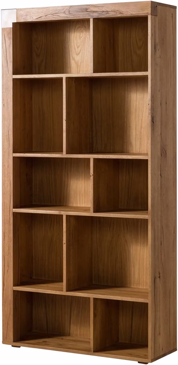 New Amsterdam open kast van massief wilde eik en moseik, blank geolied, B/D/H: 100 x 35 x 204 cm