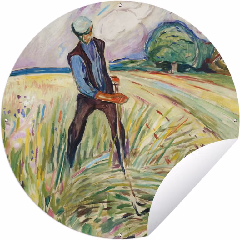 Ronde tuinposter Tuincirkel The Haymaker - Edvard Munch - 90 x 90 cm