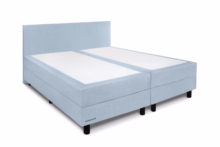 Boxspring Isabella IJsblauw (Inari 72) van Beddenleeuw, B/D: 90 x 200 cm