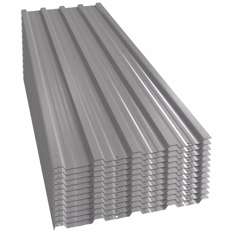 Outsunny 12x Trapeziumplaat 129x45 cm, 7 m², verzinkt staal, lichtgrijs