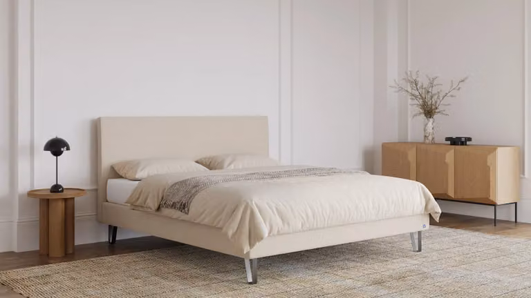 BRUNO Classic bed beige met matras en lattenbodem B/D/H: 180 x 200 cm