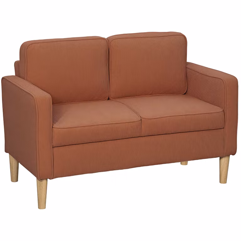HOMCOM Tweezitsbankje met Opbergruimte en Stevige Houten Poten, Roze, B/D/H: 117 x 63 x 79 cm