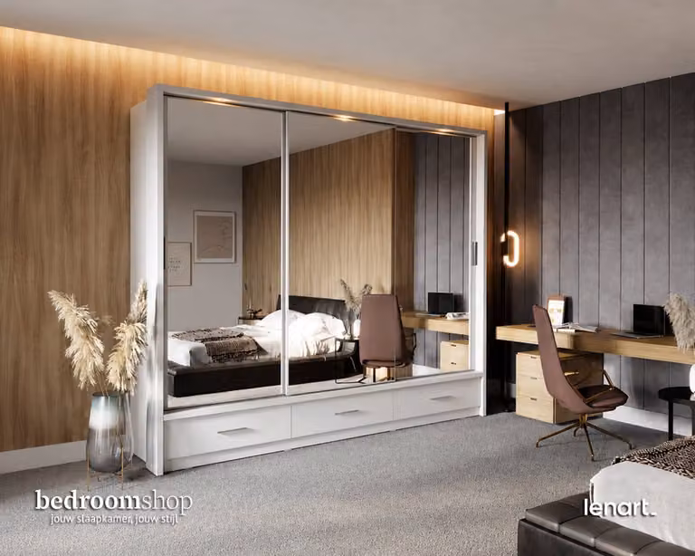 Kledingkast Le Mans van Bedroomshop met draaideuren